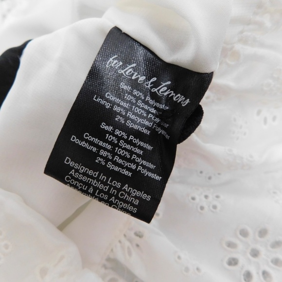 NWT!! FOR LOVE AND LEMONS Elisa Long Sleeve Top Black Velvet Taffeta Eyelet XS - Picture 14 of 16